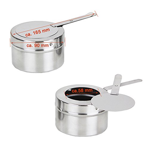 Beeketal 2er Chafing Dish Set 'BCD-2' Profi Gastro Speisewärmer Set aus Edelstahl - Lieferumfang: 2X Grundgestell, 2X… – Bild 8