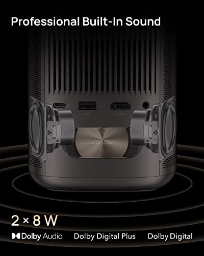 MoGo 2 Pro 1080P Portable Projector, Mini Projector for Bedroom with Wifi and Bluetooth, Android TV 11.0, 400 ISO Lumens, ISA 2.0, Supports 4K, Auto Focus, Object Avoidance, and Screen Adaption - Image 6