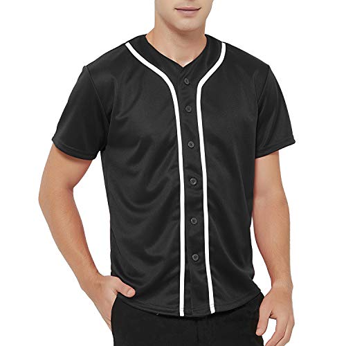 TOPTIE Camisa beisbol para hombre, uniforme deportivo de equipo con botones miniatura 1