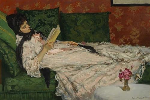 Toile Rupert Bunny Woman Reader estampe d'art haut de gamme pour intérieur chic