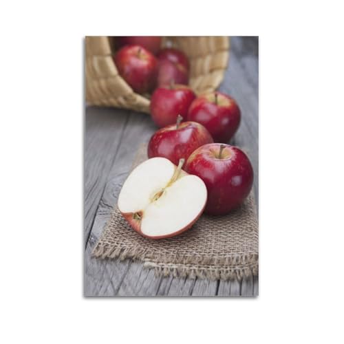 Décoration murale artistique moderne de pommes rouges grand format 60x90cm tableau design