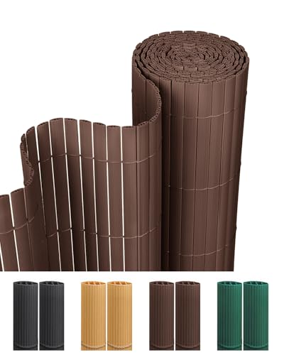 paramondo Canniccio PVC Recinzione Frangivista Triplo Rinforzo Paravista, Resistente ai Raggi UV Resistente, Impermeabile, Protettivo Frangivento per Giardino, Balcone & Terrazza, 120 x 500 cm Marrone