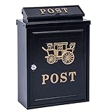 Briefkasten Englischer Postkasten Zur Wandmontage Grün Nostalgie Antik Stil Aus Aluguss Standardformat Für Briefe Bis Großbriefe,B