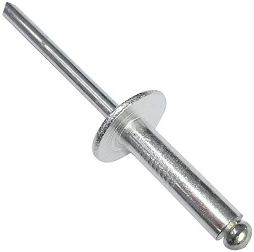 AERZETIX - Set di 100 rivetti ciechi Ø5x20mm con testa larga 14mm - DIN 7337 C - rivetto pop a rottura stelo - in alluminio/acciaio - C48172
