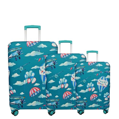 Image of Printed Luggage Cover for Traveling Bag & Suitcase - Stretchable & Scratchproof Trolley Protector with Velcro Lock & Lightweight Washable Material(Suitcase Bag Not Included, Only Cover in Product)