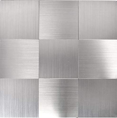 Selbstklebende Mosaikfliese ALU Silber Metall Fliesenspiegel Küchenrückwand MOS200-22M100