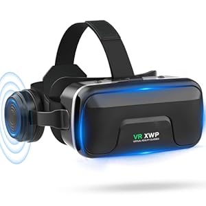 XWP VR Brille Handy Mit Kopfhörern, Immersive 3D Virtual Reality Headset Für Smartphones, HD-Linsen, Für spiele/Filme, Kompatibel Mit iPhone&Android 4,7–7,2", Geburtstagsgeschenk Für Freunde & Familie