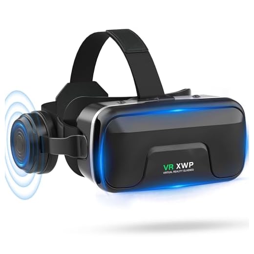 XWP VR Brille Handy Mit Kopfhörern, Immersive 3D Virtual Reality Headset Für Smartphones, HD-Linsen, Für spiele/Filme, Kompatibel Mit iPhone&Android 4,7–7,2", Geburtstagsgeschenk Für Freunde & Familie