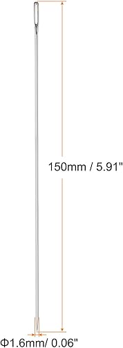 Miniatura 10 de HARFINGTON Agujas de rebordear 0.063 in de diámetro, agujas de coser rectas largas de acero inoxidable, agujas de coser de 4 pulgadas