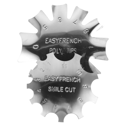 ELAYARD Modelli Per Unghie Francesi in Acciaio 2 Pezzi Per Manicure Francese Strumenti Nail Art Precisione Professionale Uso Salone e Fai Da Te
