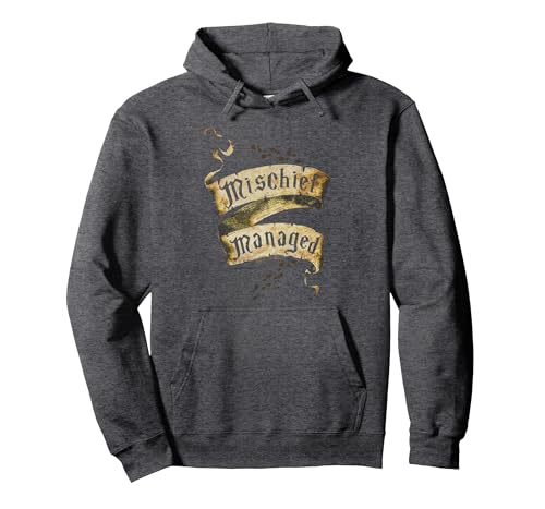 Harry Potter Mischief Managed Pullover Hoodie, Adult Unisex, Dark Heather Grey, XX-Large
