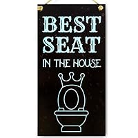 Targa Decorativa CARISPIBET 'Bathroom Rules' Per Bagno - 30,5x20,3 Cm, Umoristica, Con Regole Stravaganti, Resistente UV E Impermeabile, Regalo Divertente - 3