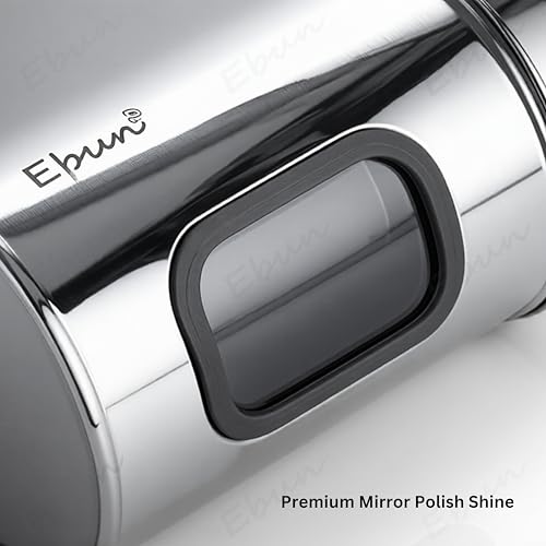 Image of Ebun Stainless Steel See Through Containers | Stainless Steel Container with Lid | Capsule Shape Steel Kitchen Containers Set | Steel Airtight Container | 1.5 Kgs Capacity Approx | Pack of 3