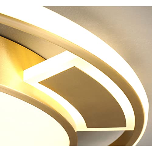 Plafonnier doré 65W variable au design circulaire créatif pour éclairage salon