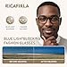 Ricafirla Classic Non Prescription Glasses Clear Lens Classic Driving Blue Light Cheater Metal Eyeglasses Designer Men See Far Near Lightweight Stylish Fashion Trendy Unbreakable Frame Black -1.00