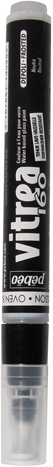 Pebeo Vitrea 160-Glass Paint Neutral Frosted Marker, Red