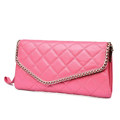 Sac de chaîne rhombique en cuir d'agneau souple pour femme élegante