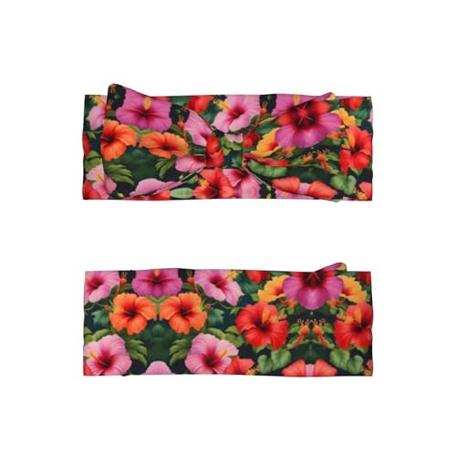 Beautiful hibiscus flowers Picture Baby Bow Headband Stretchy and Soft for Newborns, Infants, Toddlers, and Kids Girls2