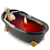 Wowagoga Skeleton Candle Halloween Decorations Gothic Skeleton in Bathtub for Home Tables Decoration Ornaments Spooky Halloween Gifts