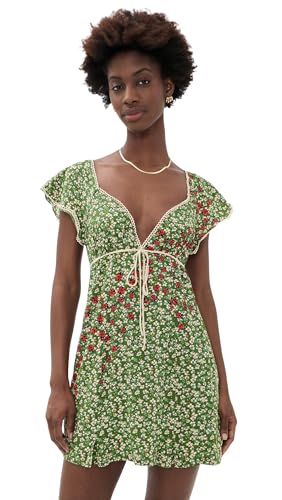 Free People Womens Backroads Mini Dress Forest Combo S