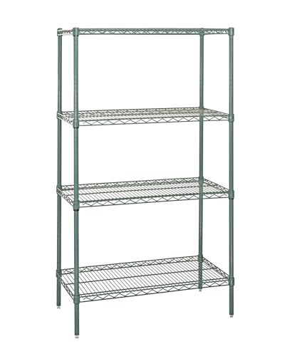 Quantum WR74-2460P Wire Shelving Starter Kit with (4) Shelves and (4) Posts for Industrial Warehouse Storage Distribution | 600-800 lbs Capacity | 60