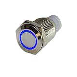 Schlaterleistung: 3a/250vac HOTSYSTEM 16mm 12V Selbsthaltender Schalter Metall LED Beleuchtet Drucktaster Druckschalter Druckknopf Ein-Ausschalter für Auto KFZ Blau