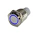 Produktbild HOTSYSTEM 16mm 12V Selbsthaltender Schalter Metall LED Beleuchtet Drucktaster Druckschalter Druckknopf Ein-Ausschalter für Auto KFZ Blau