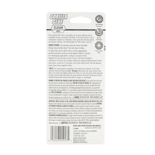 Gorilla Glue Clear Gel, 1.75fl.oz. Tube, (Pack of 1) - image 7