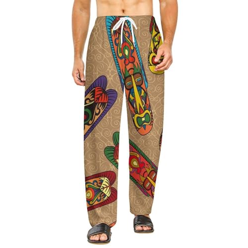 Bas de pyjama femme long Sculpture Colorée avec poches pantalon détente taille S