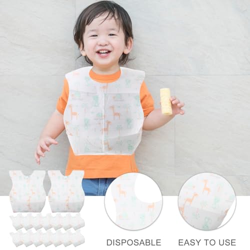 20pcs Disposable Baby Bibs: Drool Bibs for Baby Boy Animal Pattern with Adjustable Neck for Feeding and Drooling, Non-woven Fabric, Convenient for Toddlers3