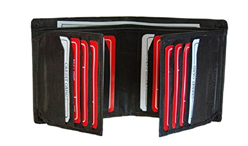 Bifold Business Credit Card Case Leather Wallet #2192Cf Brown #TOP23