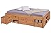 Produktbild Inter Link - Funktionsbett - Stauraumbett - Bett mit Schubladen - Kiefer massivholz - Für Erwachsene, Kinder, Jugendliche - Doppelbett - Mit Lattenrost - Braun lackiert- Till 180 x 200 cm