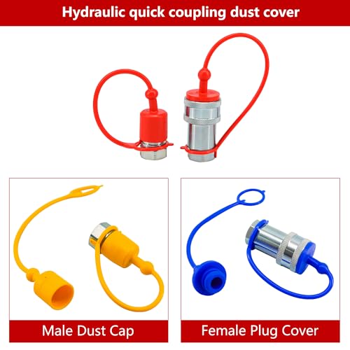 Image of 2sets 1 /2 ISO A Hydraulic Coupler Male Dust Cap and Female Plug Cover