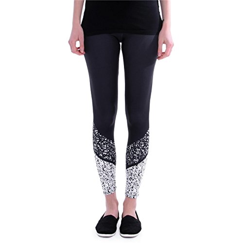 cosey Sports Line - Yoga und Fitness-Leggings - Workout schwarz-weiß