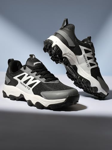 Image of Impakto Edgerunner Men's Hiking & Trekking Shoes | Lightweight & Breathable Outdoor Shoes | Anti-Skid All Terrain Grip | Cushioned Mid Sole | Trek Shoes for Mountain, Trail & Adventure