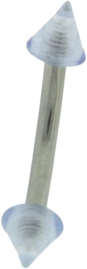 Transparent Blue Acrylic Spike Eyebrow Piercing Ring