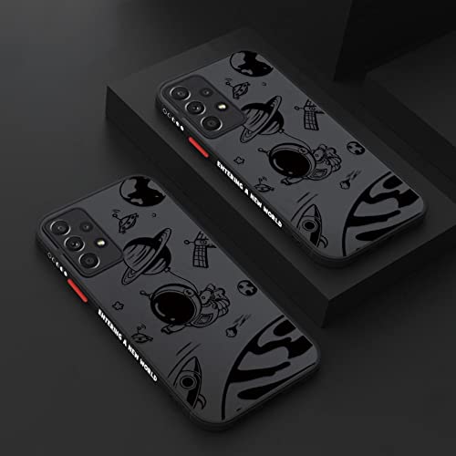 Coque Samsung Galaxy S22 S23 antichoc en acrylique avec motif astronaute noir