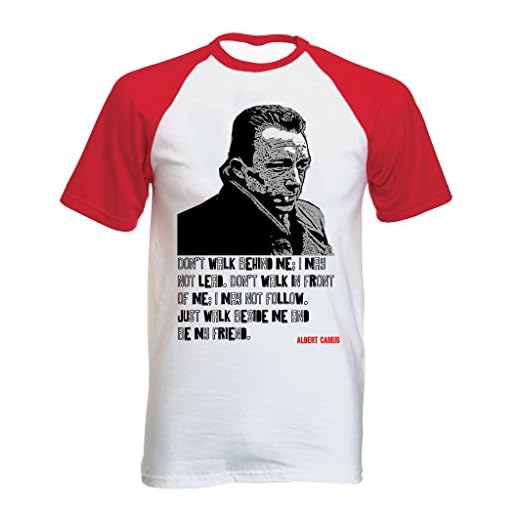 teesquare1st Albert CAMUS citat röd kortärmad t-shirt