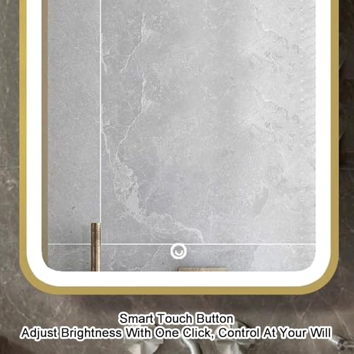 Miroir de maquillage rectangulaire en fer pour hôtel et maison dorée - 6