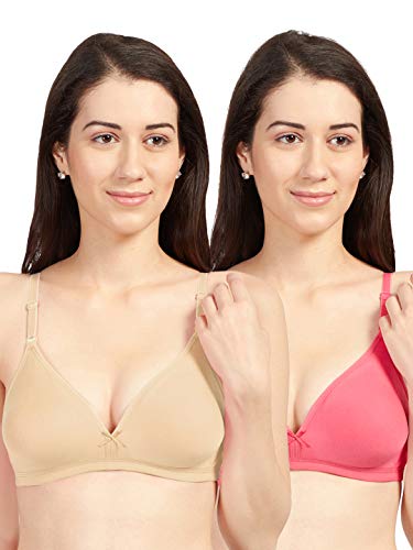 Image of SONARI Omania Womens Non-Padded Cotton Polyester Bras - Solid, Non-Wired, Medium Coverage, Hand Washable (Pack of 2)