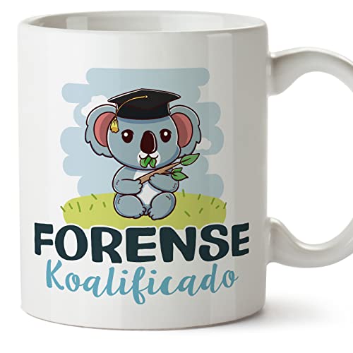MUGFFINS Tazas para FORENSE hombre - En Español - Koalificado/koalificada - 11 oz / 330 ml - Regalo original y divertido