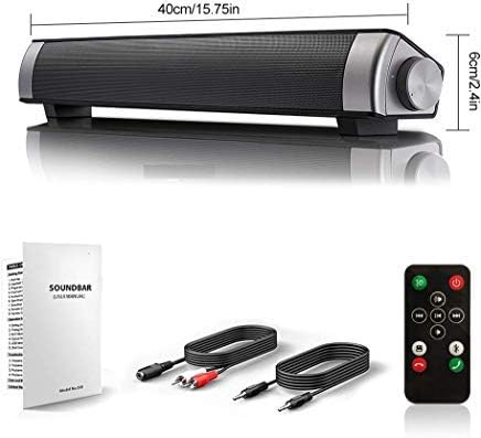 [New 2020 Upgraded] Sound Bar Wired and Wireless Bluetooth Home Theater TV Stereo Speaker with Remote Control,TF Card-Surround SoundBar TV/Cellphone/Tablet,2x5W Compact Sound Bar