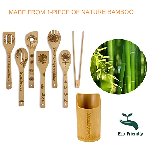 8PCS-Sunflower-Wooden-Cooking-Spoons-with-HolderSunflower-Kitchen-DecorSunflower-GiftsSunflower-Gift-for-WomenGifts-for-Sunflower-LoversHousewarming-Wedding-Birthday-Mom-Mothers-Day-Gift