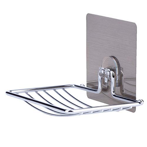 Leonardo Wall Mount Self-Adhesive Stainless Steel Waterproof Kitchen Bathroom Single-Layer Soap Dish Holder, Soap Dish Holder, Multicolor
