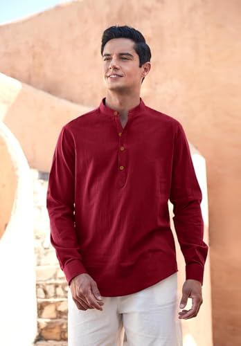 Image of Men's Kurta || Chinese Collar Long Sleeves || Short Kurta for Men || for Festival || Function || Occasion Wear Fancy Kurta for || Straight Hip Length Kurtas || Best Gifts for Men