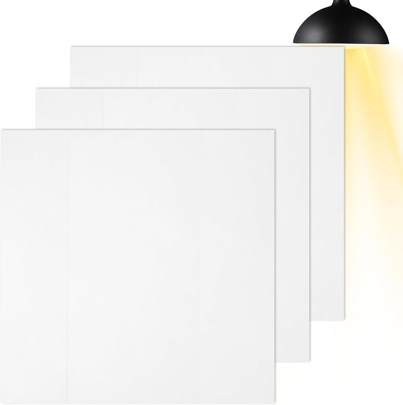 Película difusora de luz LED, 3 piezas, tablero difusor de luz adhesivo, antideslumbrante para luces de techo, downlight, foco, luces de panel, 11.8x11.8in