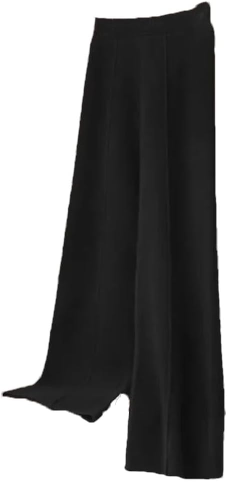 Women Casual Solid Knitted Pants Loose Wide Leg Pants High Waist Knitted Sports Pant Wide Leg Work Pants