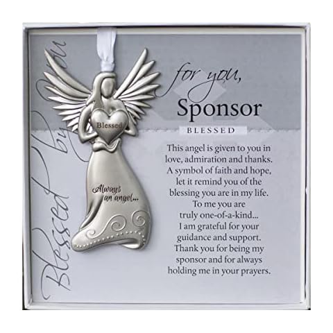 Gift for Sponsor- Beautiful Blessed Angel with Touching Sentiment /Sponsor Appreciation Gift /Thank You Gift for Sponsor/ Confirmation Sponsor Gift (Metal Angel) Cover