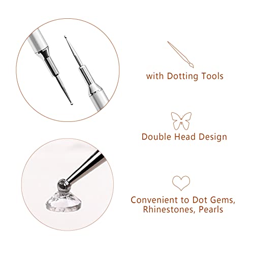 6PCS Nail Art Brushes Set for Gel Nail with Lid and Dotting Tool LEA-SHALL Liner/Flat/Round/Dot UV Builder Nail Painting Pen Kit Fine Brush DIY Decoration Home Salon Design Aluminum - Image 3