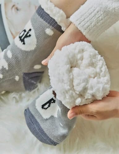 Jia Fuzzy Sherpa Socks with Silicone floor Grips Christmas gift3